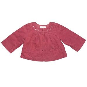 Janie and Jack Layette Corduroy Pleated Jacket Pink 12-18 Mon